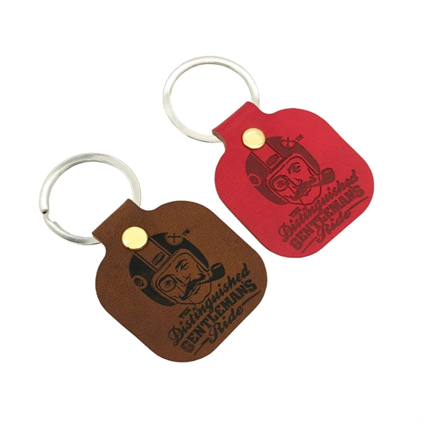 PU leather square keychain plus debossed on 1 side of PU... from ASI 37218 Athena Promo (tm)