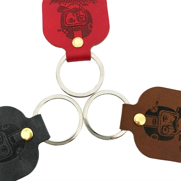 PU leather square keychain plus debossed on 1 side of PU... from ASI 37218 Athena Promo (tm)