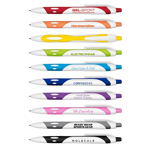 5 5/8"L rubberized ballpoint pen with blue gel ink.... from ASI 67675 Liqui-Mark Corp