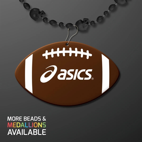 Sport Head Party Bead Necklaces with Football Medallions; Domestic & Overseas... from ASI 34194 ALightPromos