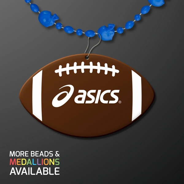 Sport Head Party Bead Necklaces with Football Medallions; Domestic & Overseas... from ASI 34194 ALightPromos