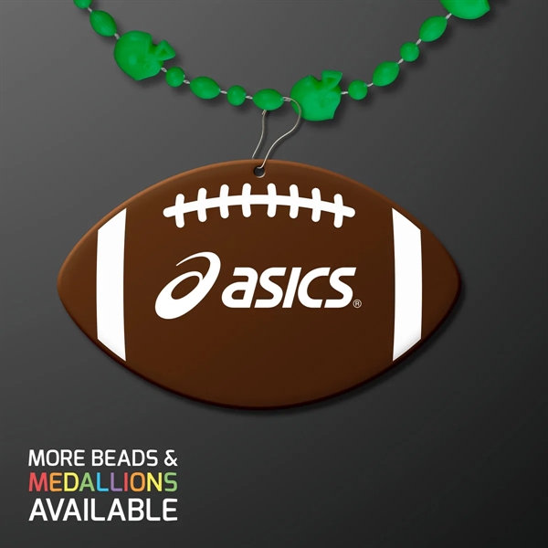 Sport Head Party Bead Necklaces with Football Medallions; Domestic & Overseas... from ASI 34194 ALightPromos