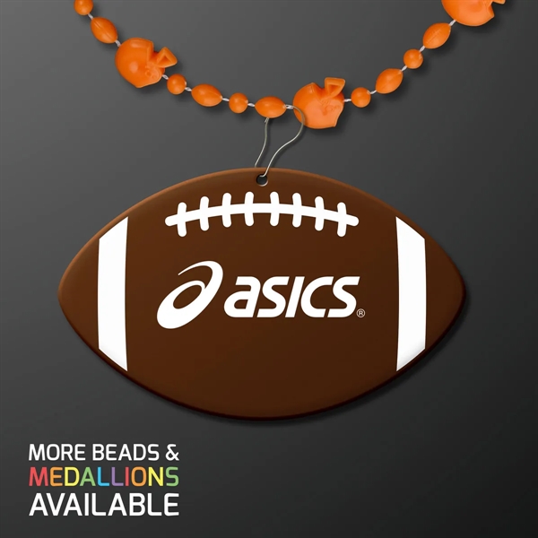 Sport Head Party Bead Necklaces with Football Medallions; Domestic & Overseas... from ASI 34194 ALightPromos