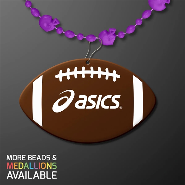 Sport Head Party Bead Necklaces with Football Medallions; Domestic & Overseas... from ASI 34194 ALightPromos