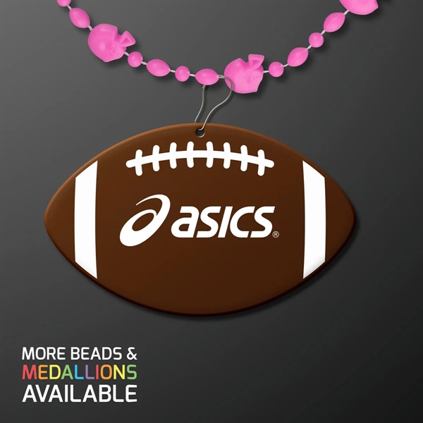 Sport Head Party Bead Necklaces with Football Medallions; Domestic & Overseas... from ASI 34194 ALightPromos