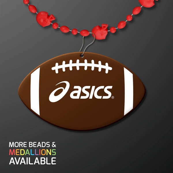 Sport Head Party Bead Necklaces with Football Medallions; Domestic & Overseas... from ASI 34194 ALightPromos