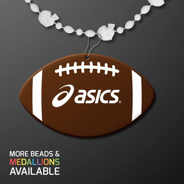 Sport Head Party Bead Necklaces with Football Medallions; Domestic & Overseas... from ASI 34194 ALightPromos
