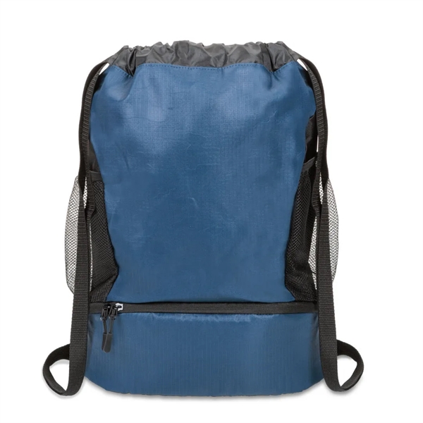 Our innovative Fitz Drawstring Bag features a zippered bottom compartment and... from ASI 84592 St Regis Group