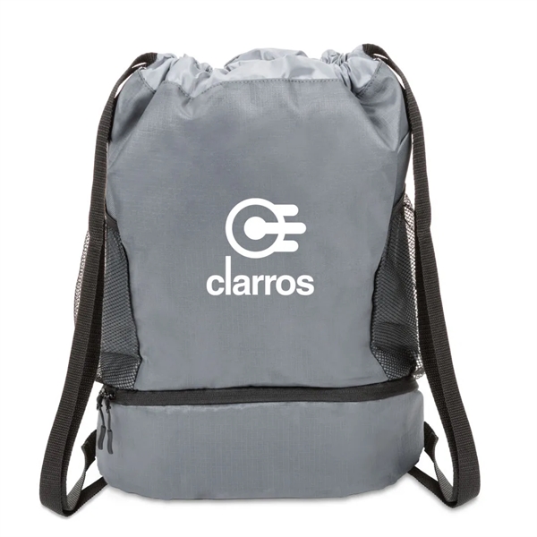 Our innovative Fitz Drawstring Bag features a zippered bottom compartment and... from ASI 84592 St Regis Group