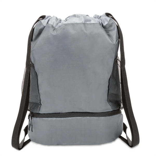 Our innovative Fitz Drawstring Bag features a zippered bottom compartment and... from ASI 84592 St Regis Group