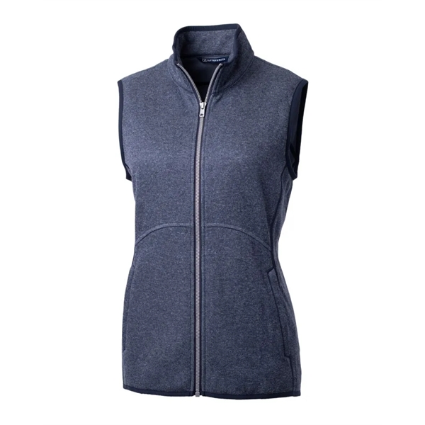 Women's vest with a full-zip, brushed fleece interior, mock collar, princess... from ASI 47965 Cutter & Buck