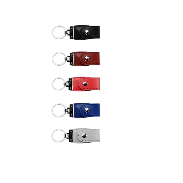 Leather USB 2.0 Flash Drive plus 1C1P silkscreen plus basic key... from ASI 37218 Athena Promo (tm)