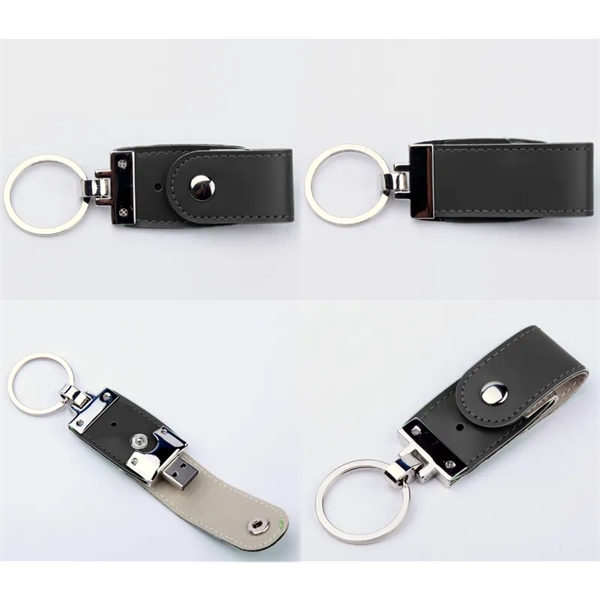 Leather USB 2.0 Flash Drive plus 1C1P silkscreen plus basic key... from ASI 37218 Athena Promo (tm)