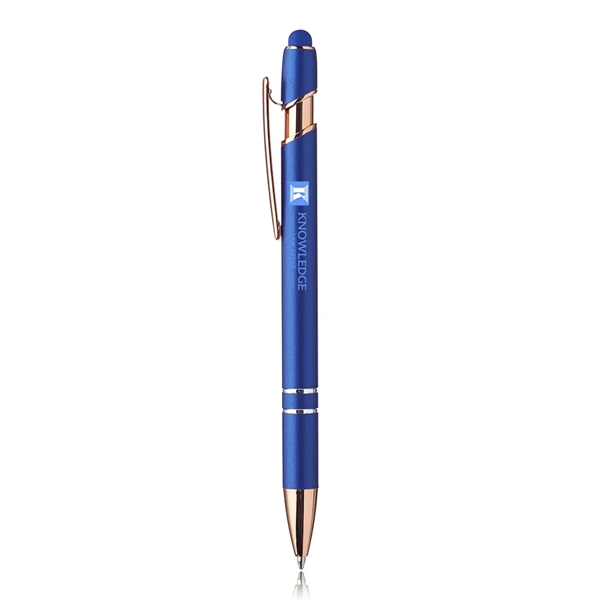 Ballpoint pen with stylus and rose gold trim.... from ASI 39552 BEL Promo