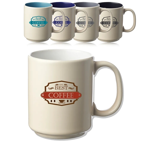 13 oz. two-tone ceramic mug with matte outer finish and easy... from ASI 39552 BEL Promo