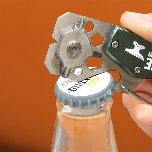 3.3" x 1.5" stainless steel 14-in-1 pocket tool with carabiner clip... from ASI 52263 EMT