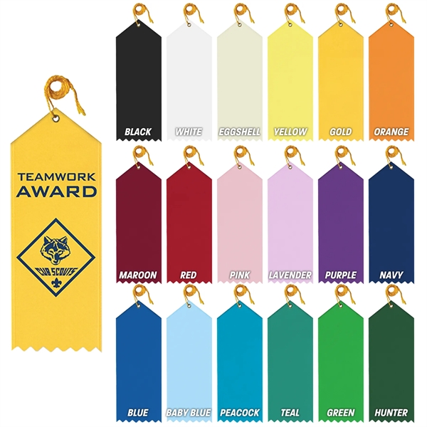 Premium grade award ribbon with a card and gold string, 2"... from ASI 93520 Ventura Inc