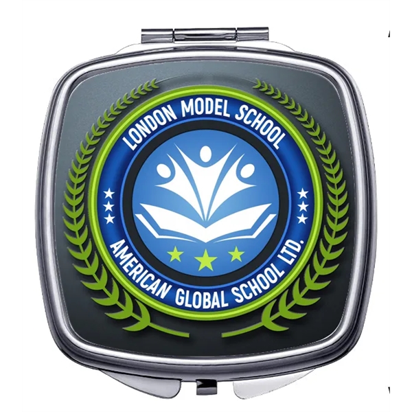 Square Stainless Steel & Glass Folding Travel Pocket Mirror. Printed in... from ASI 62635 Inno-Vative Solutions Grp LTD