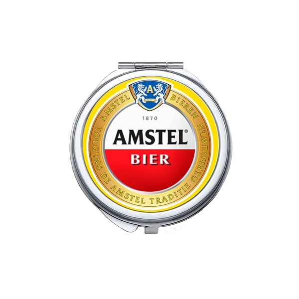 Round Stainless Steel & Glass Folding Travel Pocket Mirror. Printed in... from ASI 62635 Inno-Vative Solutions Grp LTD