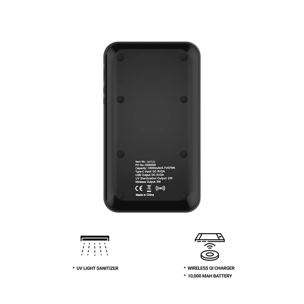 Combination 10,000mAh Wireless Power Bank and UV Sterilizer... from ASI 74741 NVS Promo Designs, Inc.
