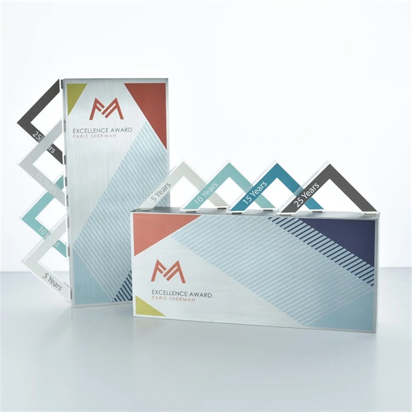 Magnetism award with aluminum look and magnet add-on optional.... from ASI 93986 Visions/Awardcraft