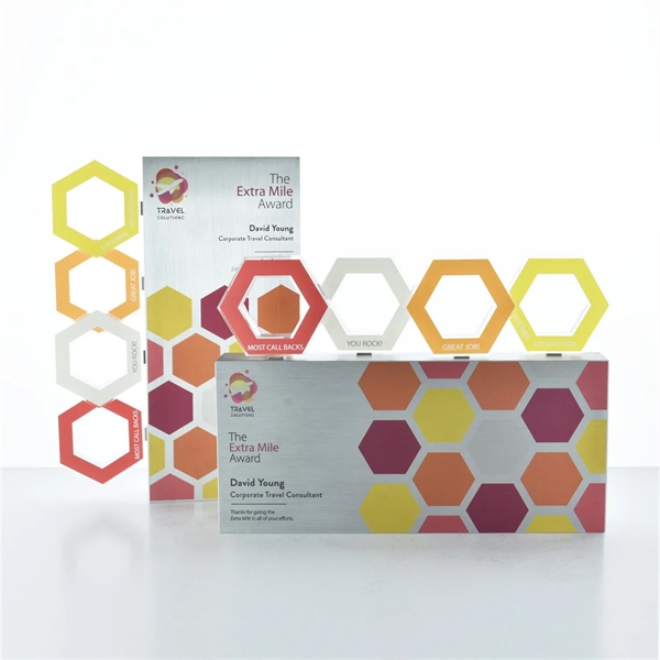 Magnetism award with aluminum look and magnet add-on optional.... from ASI 93986 Visions/Awardcraft