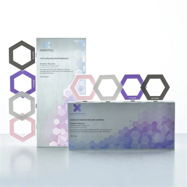 Magnetism award with aluminum look and magnet add-on optional.... from ASI 93986 Visions/Awardcraft