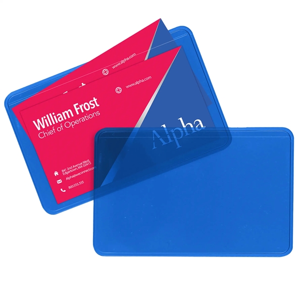 Translucent vinyl single panel business card case measuring 2.62"H x 4.12"W... from ASI 54040 Fey Promo
