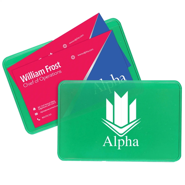 Translucent vinyl single panel business card case measuring 2.62"H x 4.12"W... from ASI 54040 Fey Promo