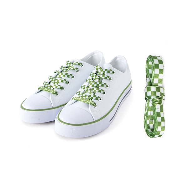 Shoelaces are dye sublimated and can be crafted with custom designs... from ASI 45657 Pop! Promos