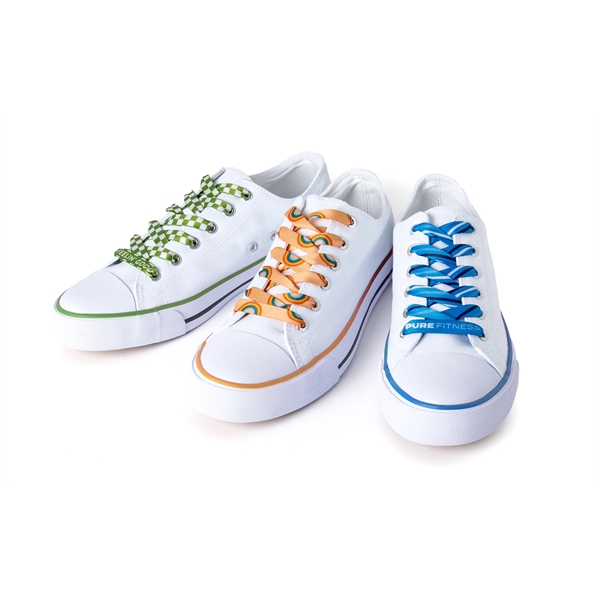 Shoelaces are dye sublimated and can be crafted with custom designs... from ASI 45657 Pop! Promos