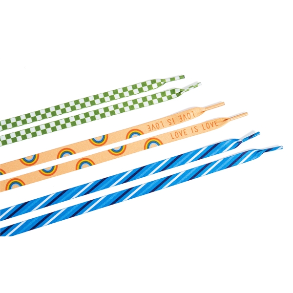 Shoelaces are dye sublimated and can be crafted with custom designs... from ASI 45657 Pop! Promos
