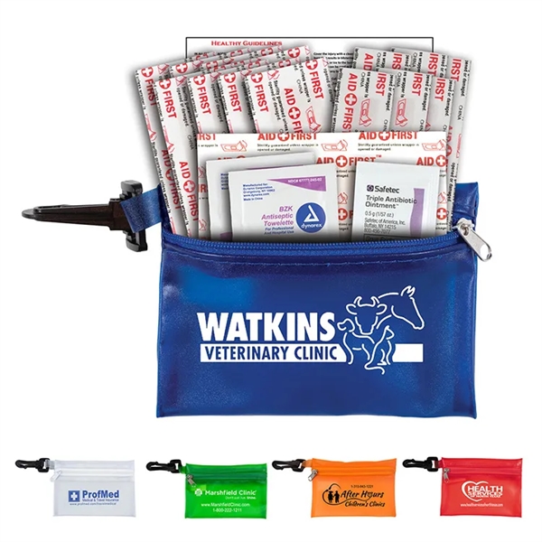 19 piece first aid kit with a zippered pouch, bandages, antibiotic... from ASI 62660 Innovation Line