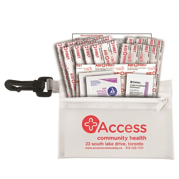 19 piece first aid kit with a zippered pouch, bandages, antibiotic... from ASI 62660 Innovation Line