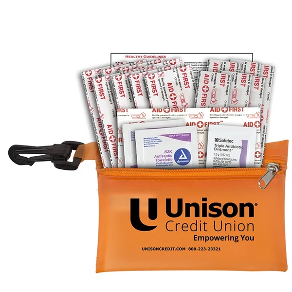 19 piece first aid kit with a zippered pouch, bandages, antibiotic... from ASI 62660 Innovation Line