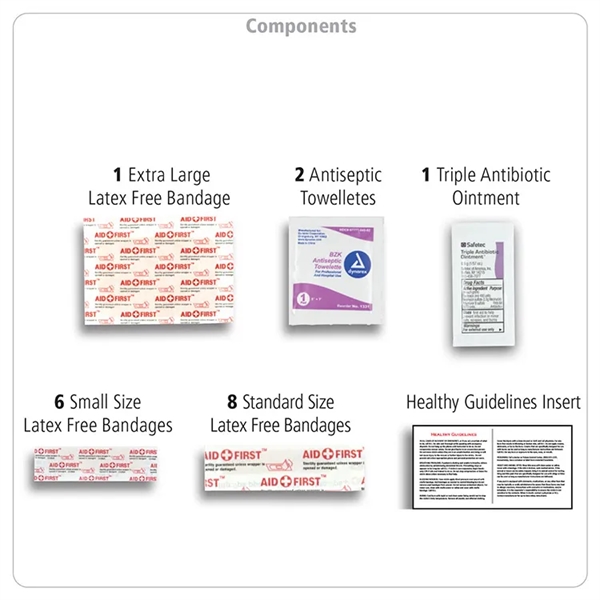 19 piece first aid kit with a zippered pouch, bandages, antibiotic... from ASI 62660 Innovation Line