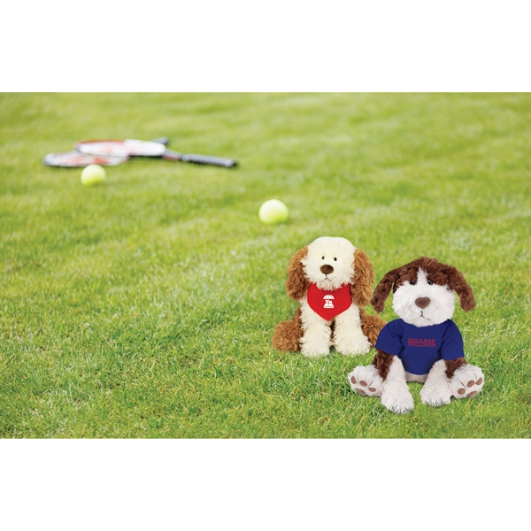 Stuffed brown and white toy dog, 9.5".... from ASI 93990 IMAGEN Brands
