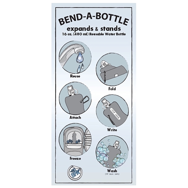 16 oz. bendable sports bottle with carabiner and product information card.... from ASI 62190 Illini