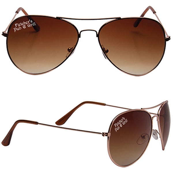 Polycarbonate and metal aviator sunglasses with customization.... from ASI 62190 Illini