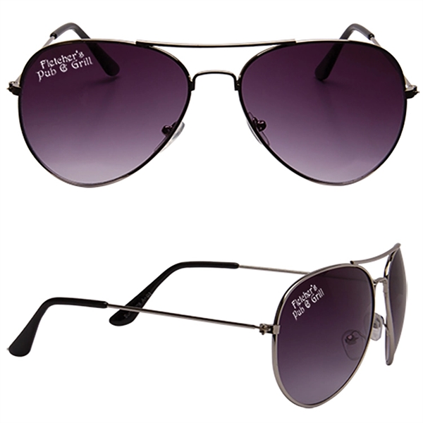 Polycarbonate and metal aviator sunglasses with customization.... from ASI 62190 Illini