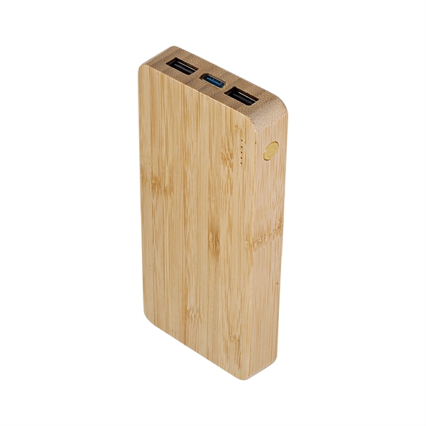 Hayes Bamboo Wireless Power Bank 10,000mAh. Eco Friendly with Dual Charge... from ASI 74741 NVS Promo Designs, Inc.