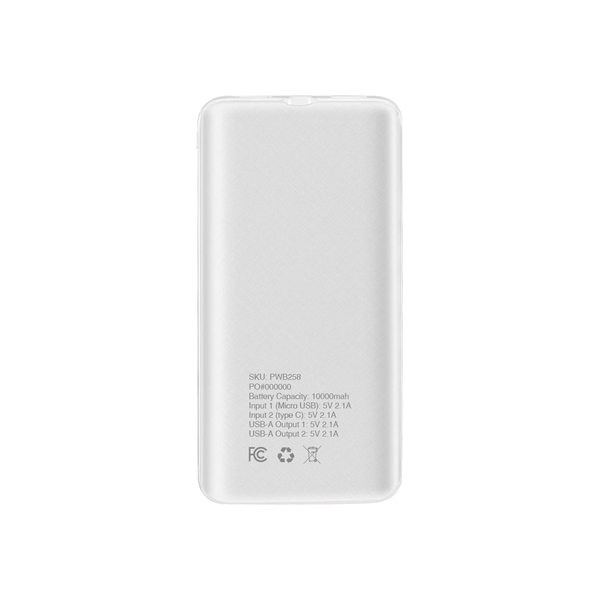 Tarzana large capacity 10,000mAh power bank can charge 2 devices at... from ASI 74741 NVS Promo Designs, Inc.