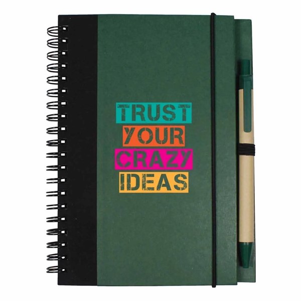 5" x 7" Jornikolor recycled 70-page spiral notebook with pen.... from ASI 63549 Jornik Manufacturing Corp / Jornik