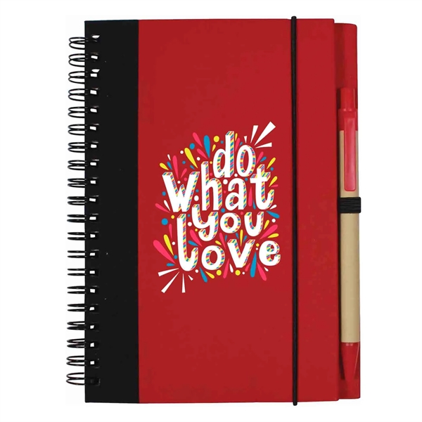 5" x 7" Jornikolor recycled 70-page spiral notebook with pen.... from ASI 63549 Jornik Manufacturing Corp / Jornik