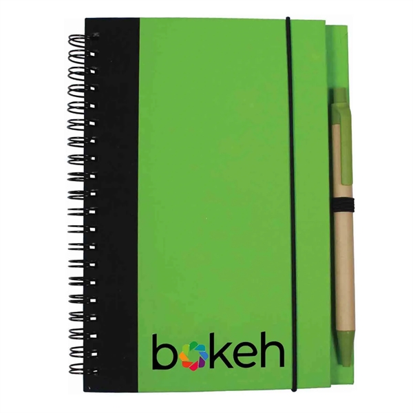 5" x 7" Jornikolor recycled 70-page spiral notebook with pen.... from ASI 63549 Jornik Manufacturing Corp / Jornik