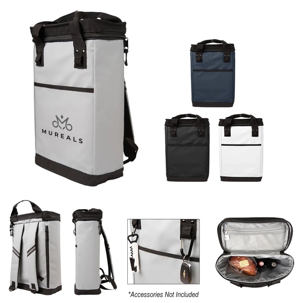 24 can capacity cooler backpack with double zipper main compartment.... from ASI 61125 Hit Promotional Products / Hit®