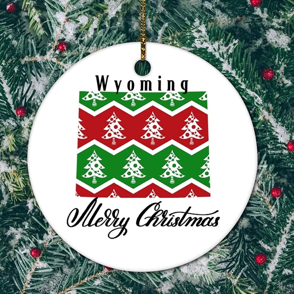 2.75" Round Ceramic Ornament with Gold String.. Printed in a Union... from ASI 62635 Inno-Vative Solutions Grp LTD