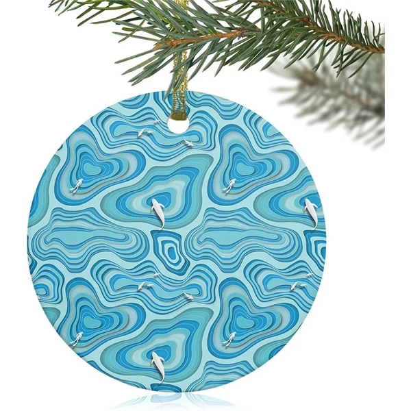 2.75" Round Ceramic Ornament with Gold String.. Printed in a Union... from ASI 62635 Inno-Vative Solutions Grp LTD