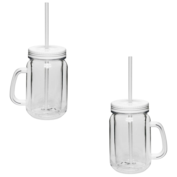 Double wall insulation mason jar with handle, 17 oz. plus 1... from ASI 37218 Athena Promo (tm)