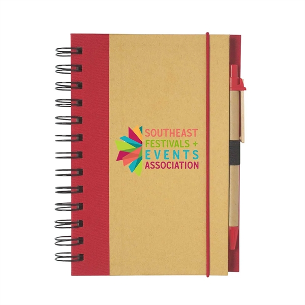 5" x 7" 80-page spiral hardcover notebook with elastic band closure,... from ASI 63549 Jornik Manufacturing Corp